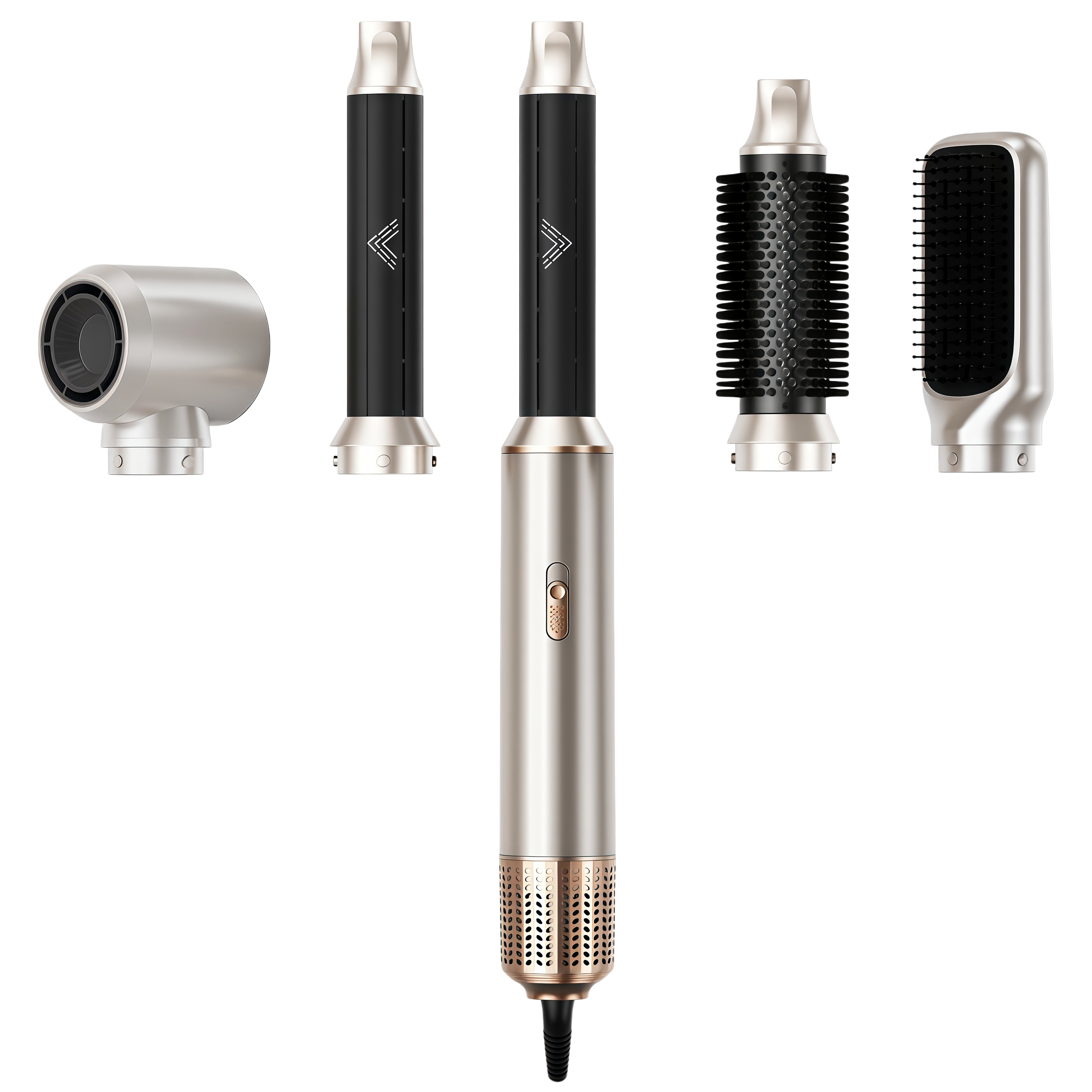  5-in-1 High-Speed Air Styler & Hair Dryer Set with Coanda Auto-Wrap Curler, 200M Negative Ions & 5 Interchangeable Styling Attachments