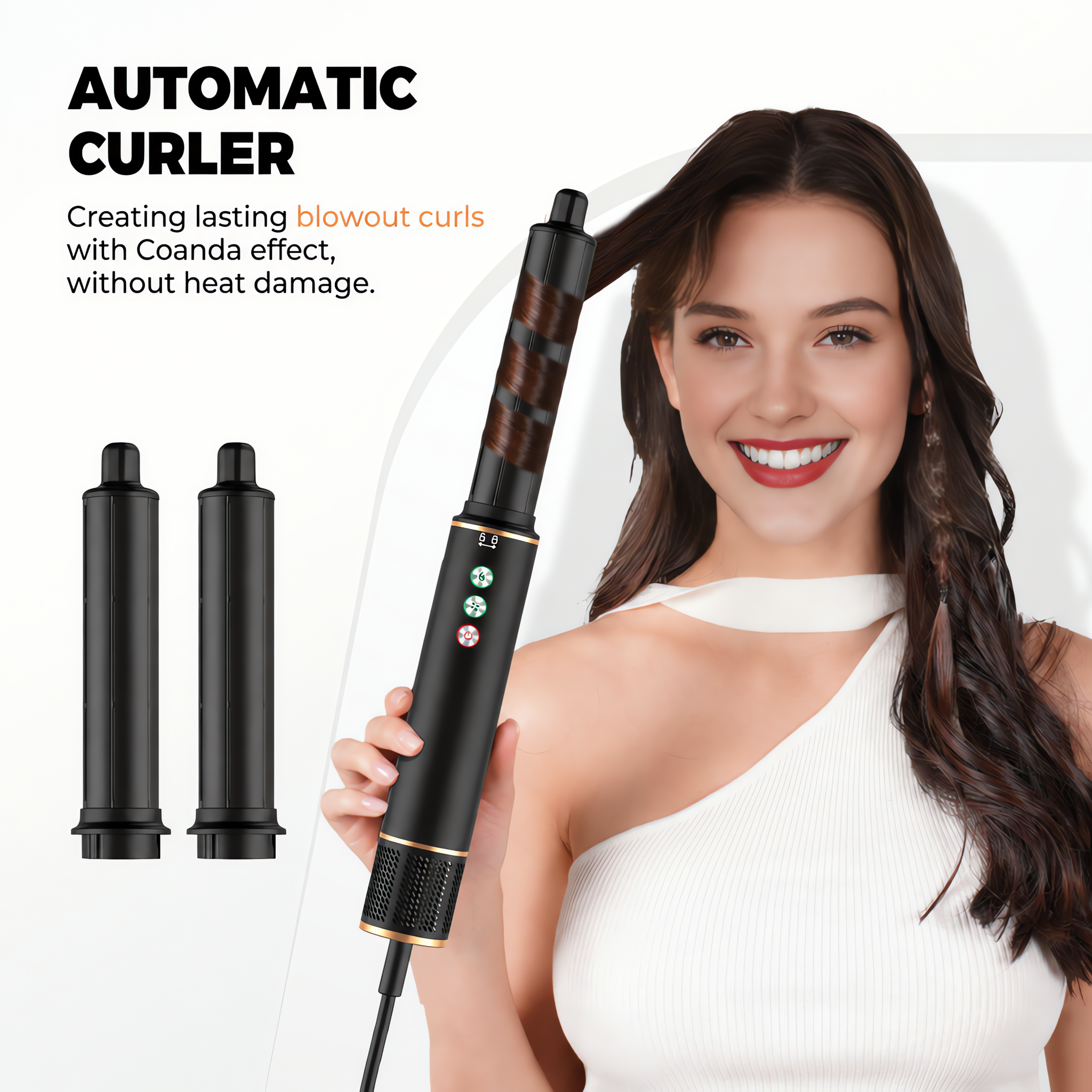 5-in-1 Professional Air Styler & Hair Dryer Set - Multi-Functional Auto-Wrap Curler, Straightener & Volumizer with Coanda Technology - Negative Ion & Heat Control image 5