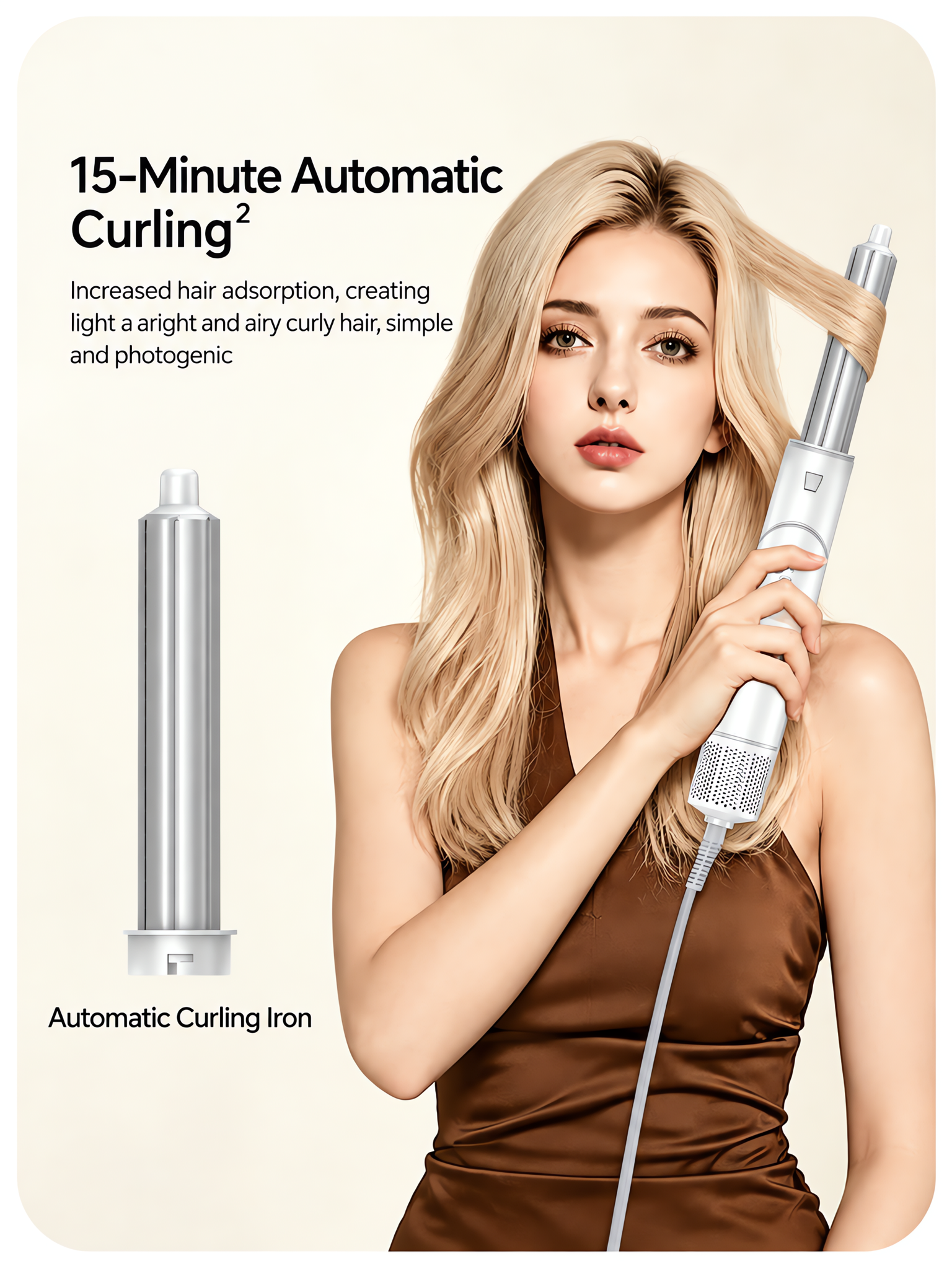 4-in-1 High-Speed Hair Dryer & Multi-Styler - 1400W Foldable Ionic Blow Dryer with Air Auto-Wrap Curling Iron, Smoothing Brush, NTC Smart Temp Control & Fast Drying image 5