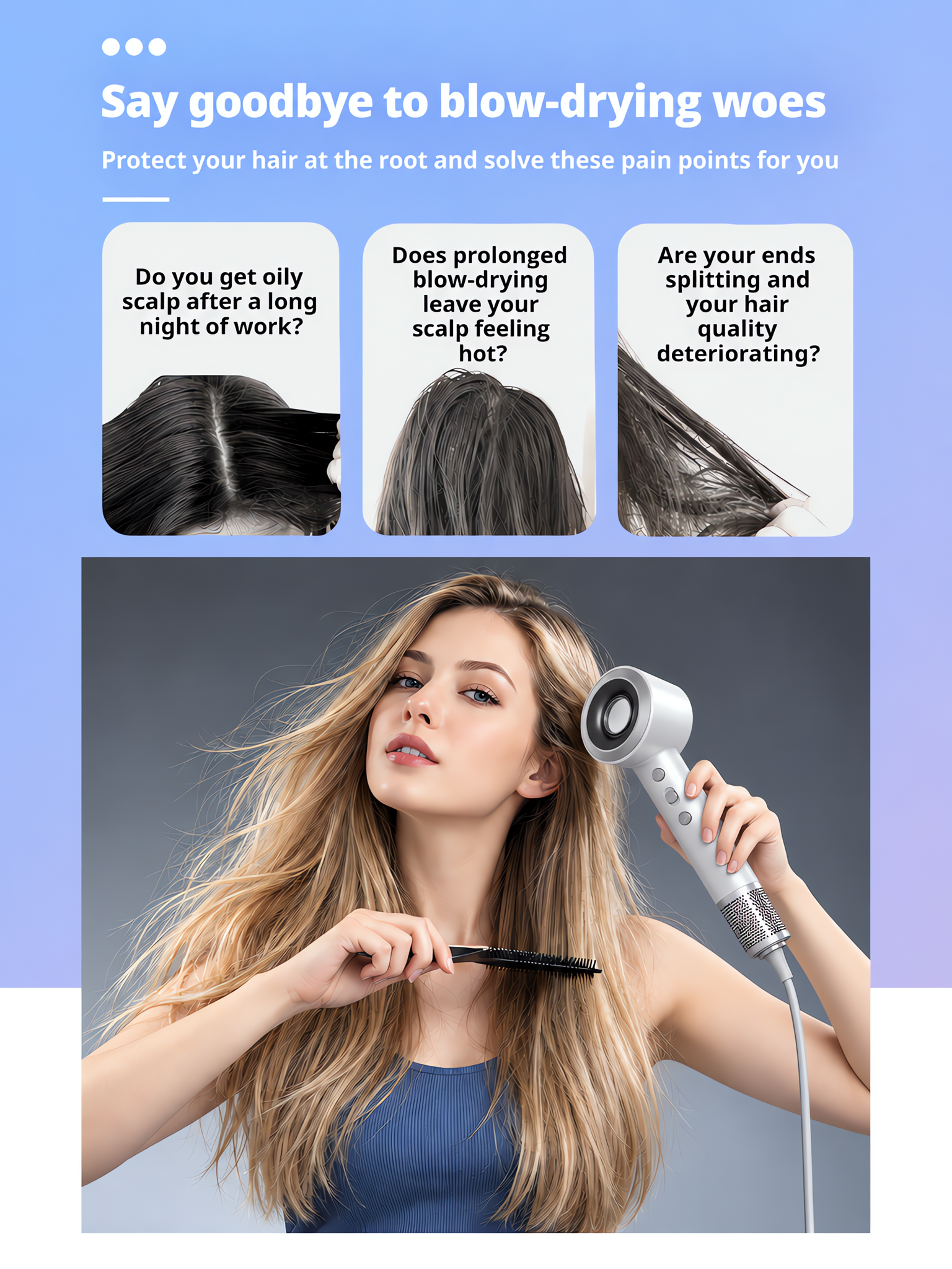 High-Speed Hair Dryer with 110,000 RPM Brushless Motor, 200M Plasma Ions, Smart Touch Sensor Grip & Intelligent Temp Control image 3
