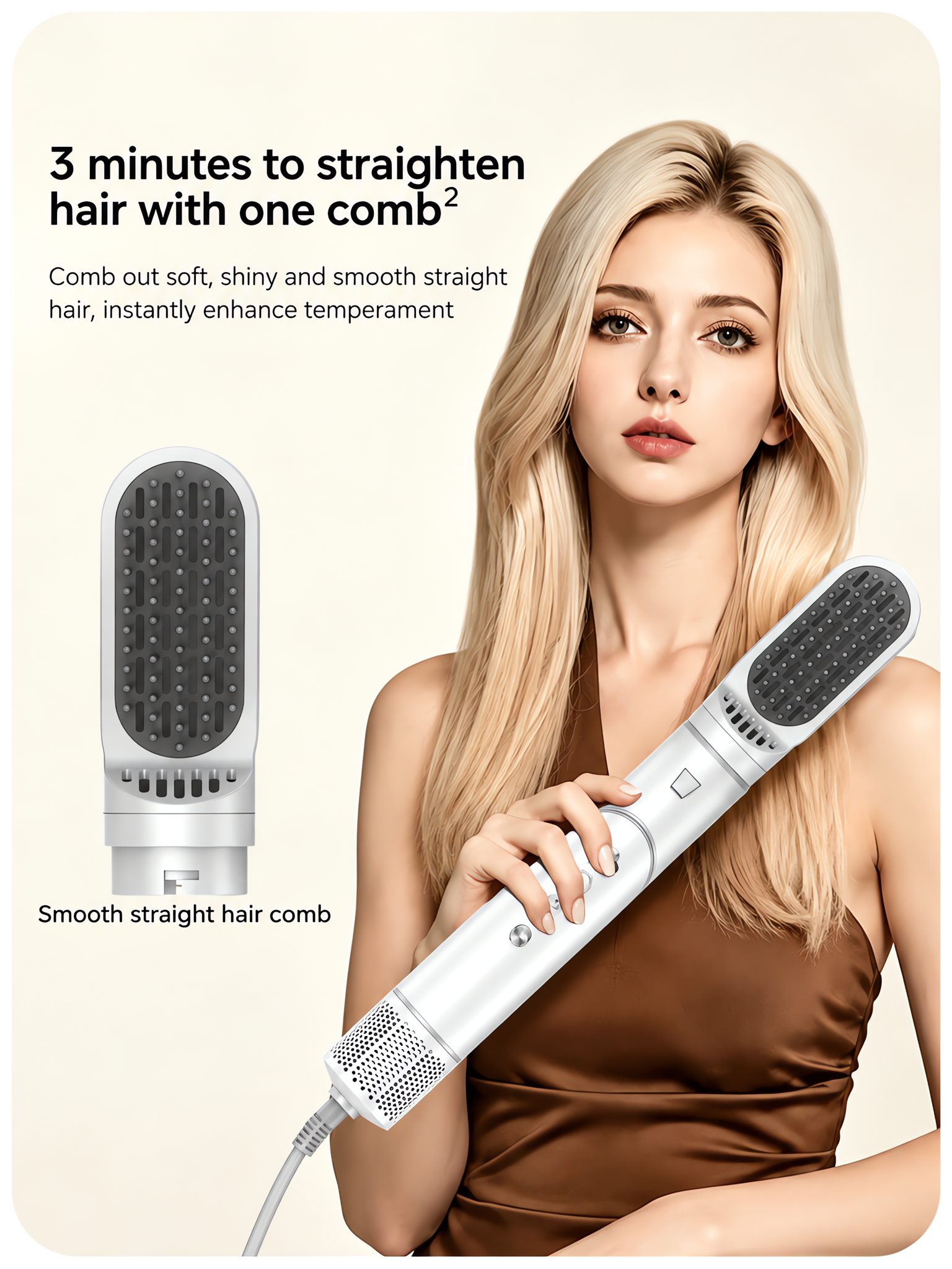 4-in-1 High-Speed Hair Dryer & Multi-Styler - 1400W Foldable Ionic Blow Dryer with Air Auto-Wrap Curling Iron, Smoothing Brush, NTC Smart Temp Control & Fast Drying image 3