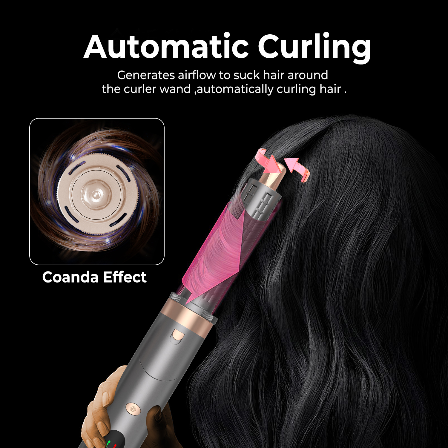 7-in-1 High-Speed Air Styler & Hair Dryer with 110,000 RPM Motor, Coanda Auto-Wrap Curler & 200M Negative Ions image 7
