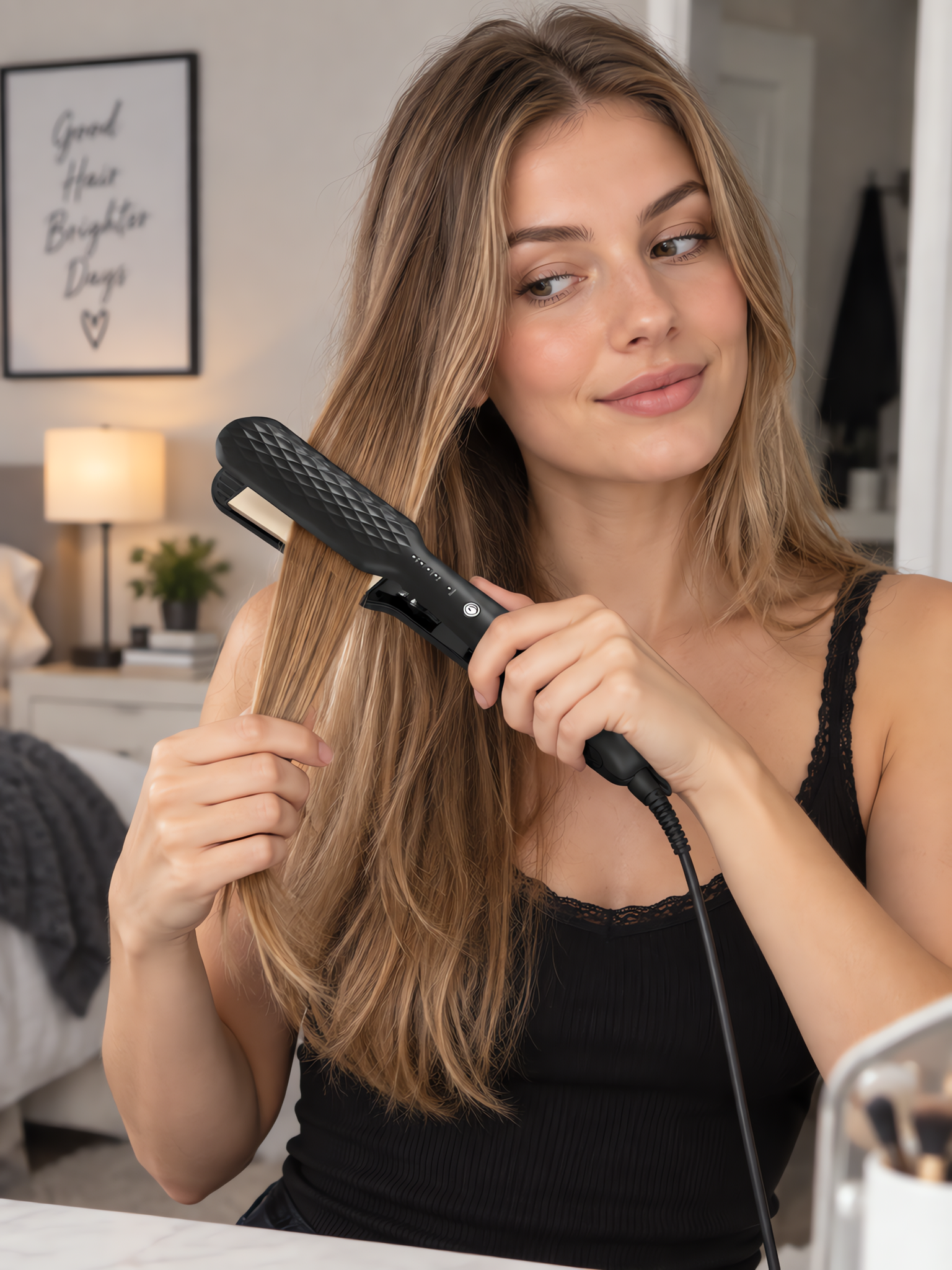 Professional 2-in-1 Portable Hair Straightener and Curler - 4 Adjustable Temperature Settings, 10s Fast Heating Flat Iron for All Hair Types image 7